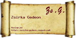 Zsirka Gedeon névjegykártya